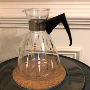Vintage PYREX glass pitcher coffee pot no lid